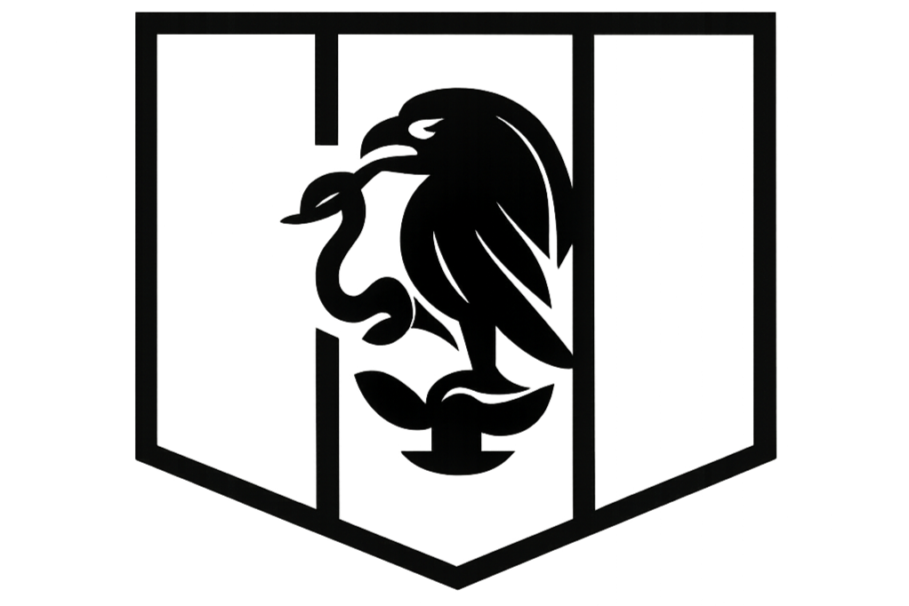 logotipo minimalista de-la-bandera-de-mexico-en-blanco-y-negro